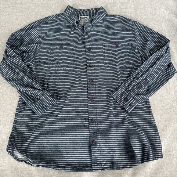 Duluth Trading Co Men's Free Swingin' Flannel‎ Relaxed Fit Striped 2XLT Tall - Picture 1 of 9